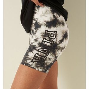 PINK black/white tie dye shorts